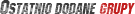 Ostatnio dodane grupy